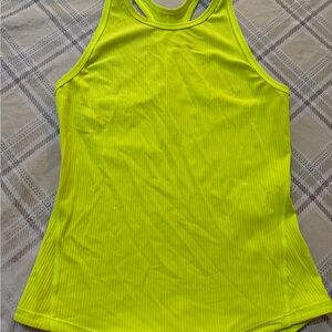 lululemon athletica Neon Yellow Ribbed Racerback Tank